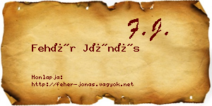 Fehér Jónás névjegykártya